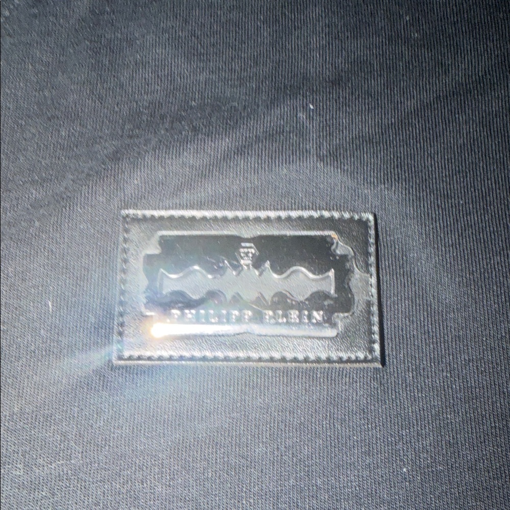 Philipp Plein Black Tee with Embossed Detail